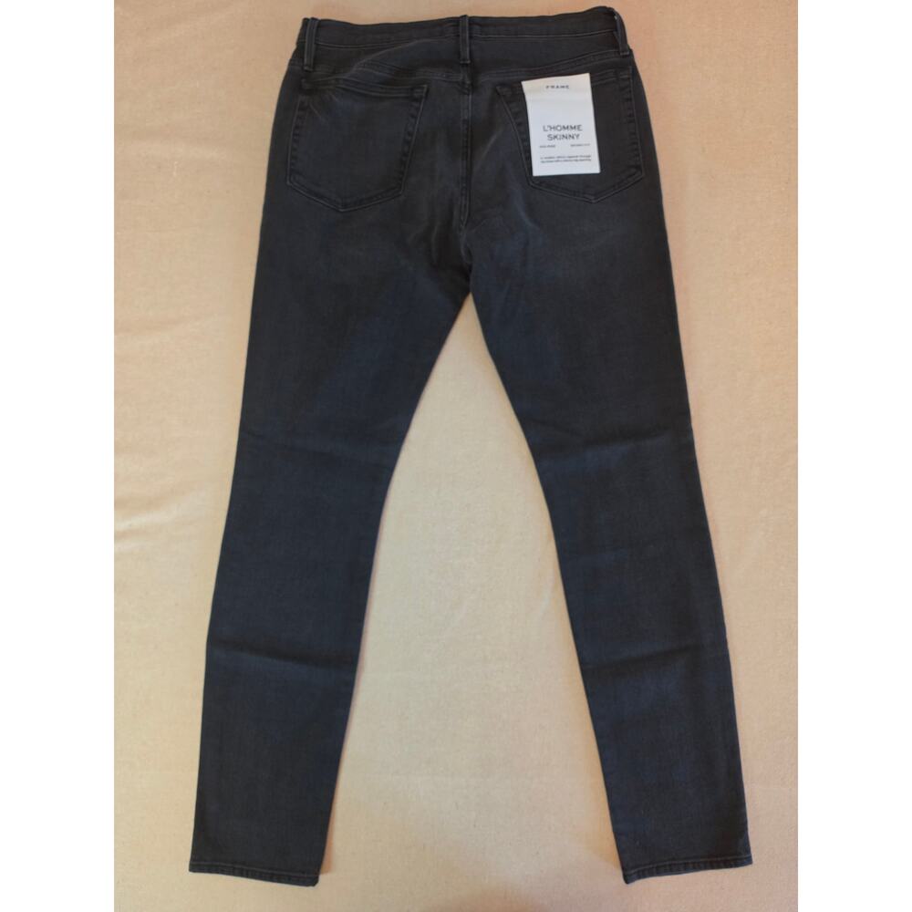 Frame L'Homme Black-Washed Mid-Rise Skinny Jean Sz 32 NWT - Picture 4 of 5